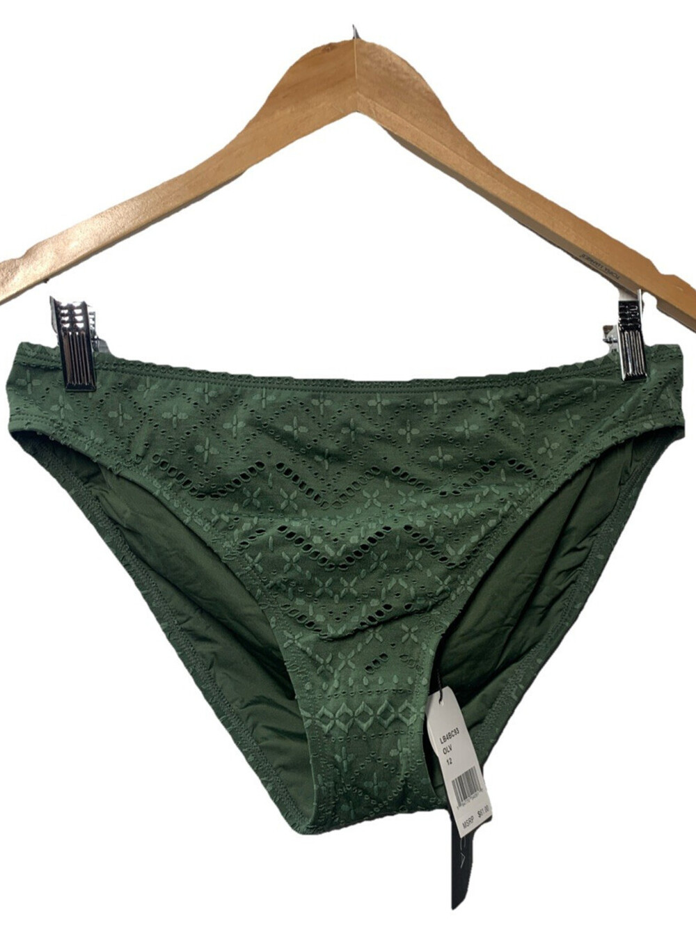 La Blanca LB4BC93 Women's Hipster Swimsuit Bottom Olive Underwear Swimwear 12